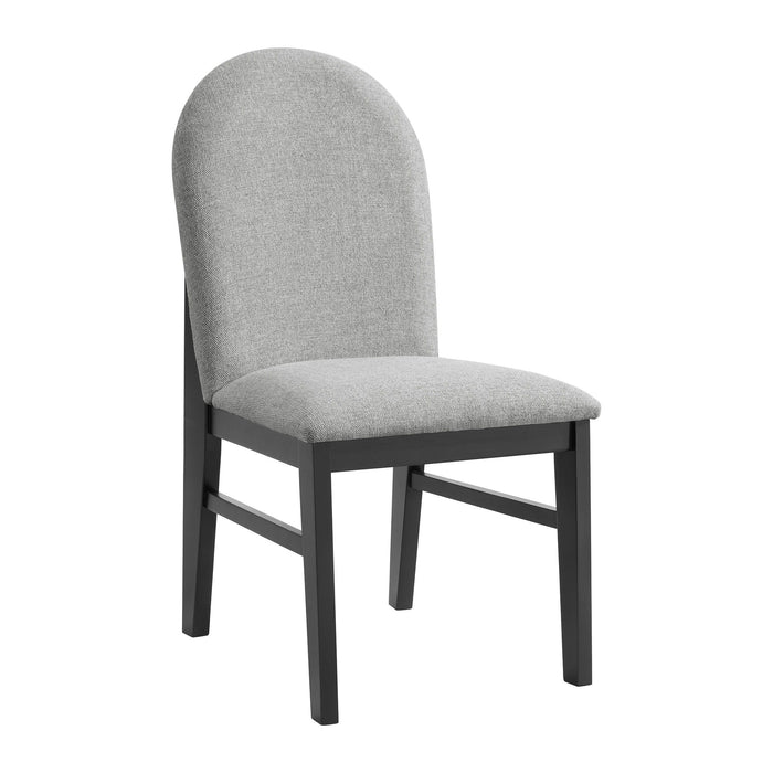 Edison - Dining Side Chair With Fabric (Set of 2) - Black And Light Gray – Chair Sets by Elements International at Furniture Wholesale Plus , Nashville furniture store
