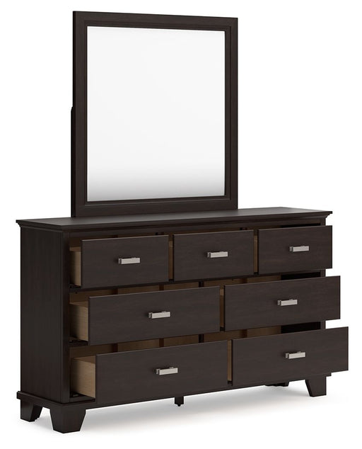 Covetown - Dresser And Mirror - Dark Brown – Dresser & Mirror by Signature Design by Ashley® at Furniture Wholesale Plus , Nashville furniture store