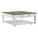 Magnolia Manor - Oversized Square Cocktail Table - Antique White – Cocktail Tables by Liberty Furniture at Furniture Wholesale Plus , Nashville furniture store