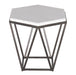 Corvus - End Table With Marble Top Hexagon - White – End Tables by Steve Silver Furniture at Furniture Wholesale Plus , Nashville furniture store