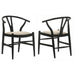 Crestmont - Wood Wishbone Dining Side Chair (Set of 2) - Black – Chair Sets by Coaster Fine Furniture at Furniture Wholesale Plus , Nashville furniture store