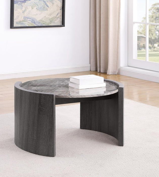 Gladstone - Round Faux Marble Top Table – End Tables by Coaster Fine Furniture at Furniture Wholesale Plus , Nashville furniture store