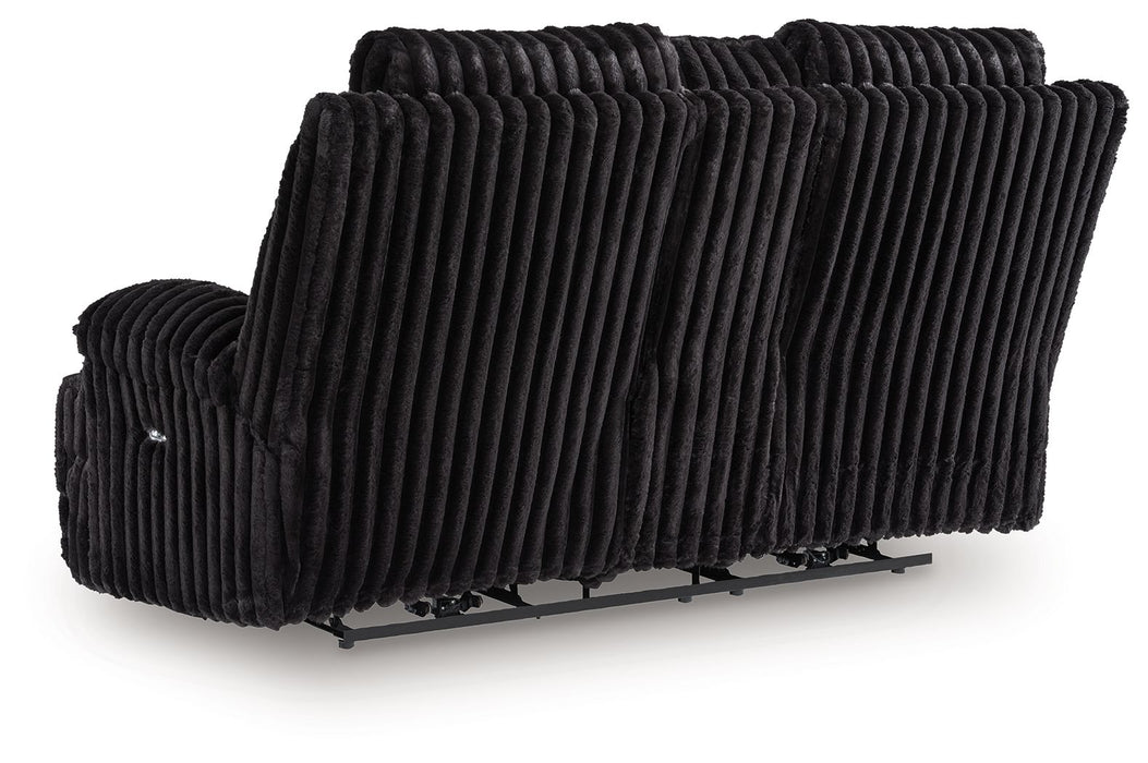 Rhine Falls - Double Reclining Power Loveseat With Console - Onyx – Reclining Loveseats by Signature Design by Ashley® at Furniture Wholesale Plus , Nashville furniture store