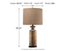 Laurentia - Glass Table Lamp  - Champagne – Table Lamps by Signature Design by Ashley® at Furniture Wholesale Plus , Nashville furniture store