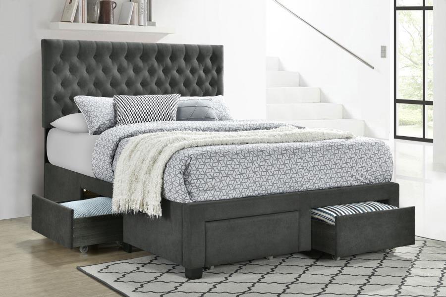 Soledad - Upholstered Storage Panel Bed – Storage Beds by CoasterEssence at Furniture Wholesale Plus , Nashville furniture store