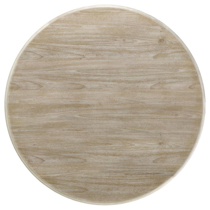 Trofello - Round Pedestal Dining Table - White Washed – Dining Tables by Coaster Fine Furniture at Furniture Wholesale Plus , Nashville furniture store