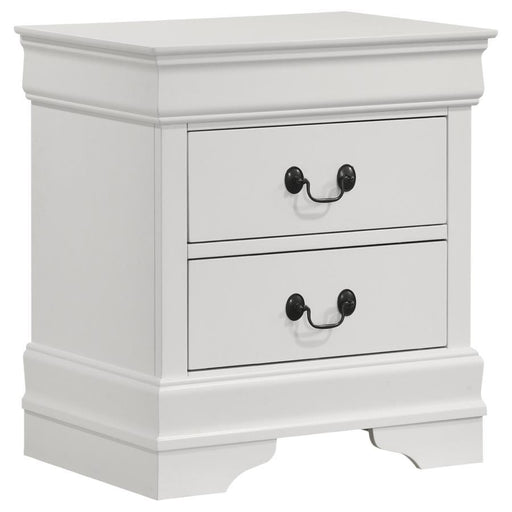 Louis Philippe - 2-Drawer Nightstand Bedside Table - White – Accent Nightstands by Coaster Fine Furniture at Furniture Wholesale Plus , Nashville furniture store