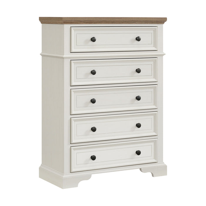 Eastwood - Youth 5-Drawer Chest - Brown And White – Accent Chests by Elements International at Furniture Wholesale Plus , Nashville furniture store