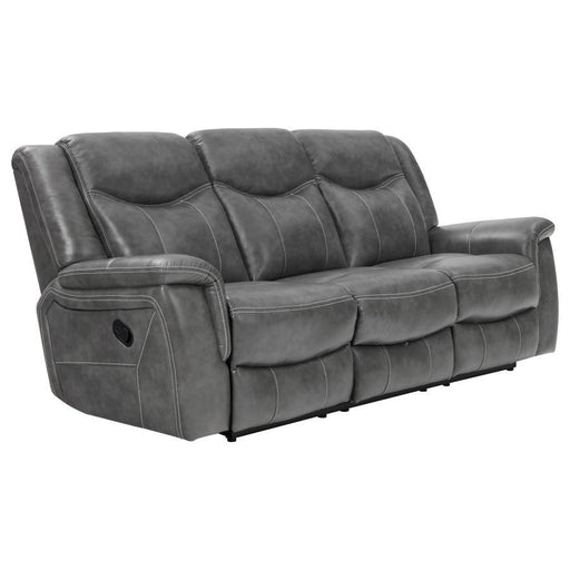 Conrad - Upholstered Padded Arm Motion Sofa - Gray – Reclining Sofas by CoasterEveryday at Furniture Wholesale Plus , Nashville furniture store