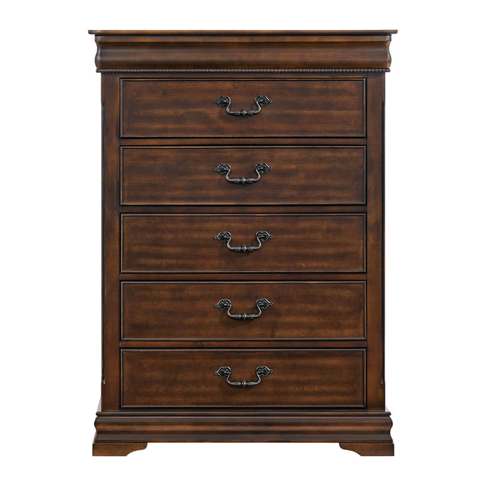 Northridge - 5-Drawer Chest - Cherry – Accent Chests by Elements International at Furniture Wholesale Plus , Nashville furniture store