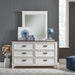 Allyson Park - Dresser & Mirror (6 Drawer Dresser) - Wirebrushed White / Charcoal – Dresser & Mirror by Liberty Furniture at Furniture Wholesale Plus , Nashville furniture store