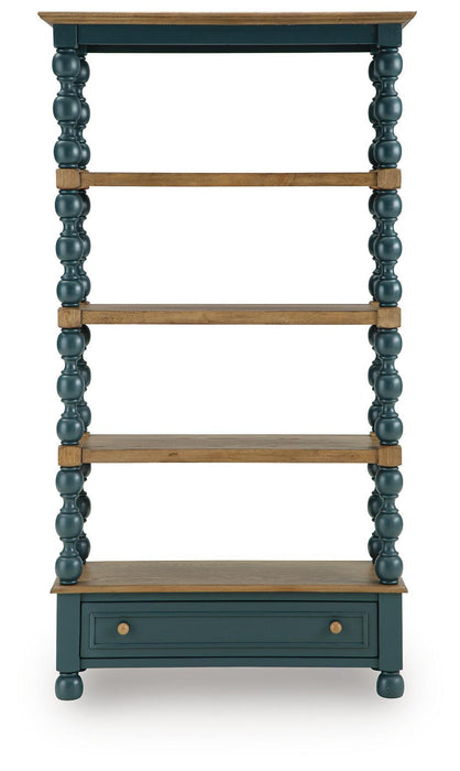 Finnworth - Bookcase - Blue / Brown – Standard Bookcases by Signature Design by Ashley® at Furniture Wholesale Plus , Nashville furniture store