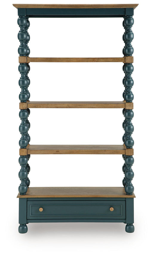 Finnworth - Bookcase - Blue / Brown – Standard Bookcases by Signature Design by Ashley® at Furniture Wholesale Plus , Nashville furniture store