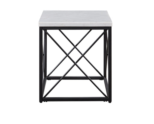 Skyler - Square End Table With Marble Top - White – End Tables by Steve Silver Furniture at Furniture Wholesale Plus , Nashville furniture store