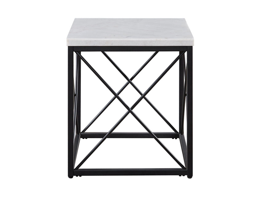 Skyler - Square End Table With Marble Top - White – End Tables by Steve Silver Furniture at Furniture Wholesale Plus , Nashville furniture store