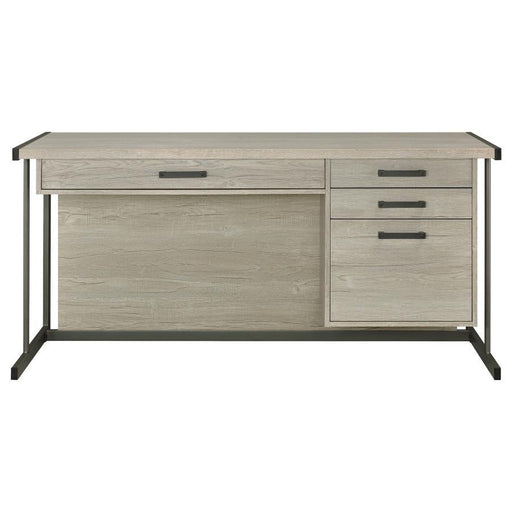 Loomis - 4-Drawer Computer Desk - Whitewashed Gray - Premium Computer Desks from CoasterEssence - Just $439! Shop now at Furniture Wholesale Plus  We are the best furniture store in Nashville, Hendersonville, Goodlettsville, Madison, Antioch, Mount Juliet, Lebanon, Gallatin, Springfield, Murfreesboro, Franklin, Brentwood