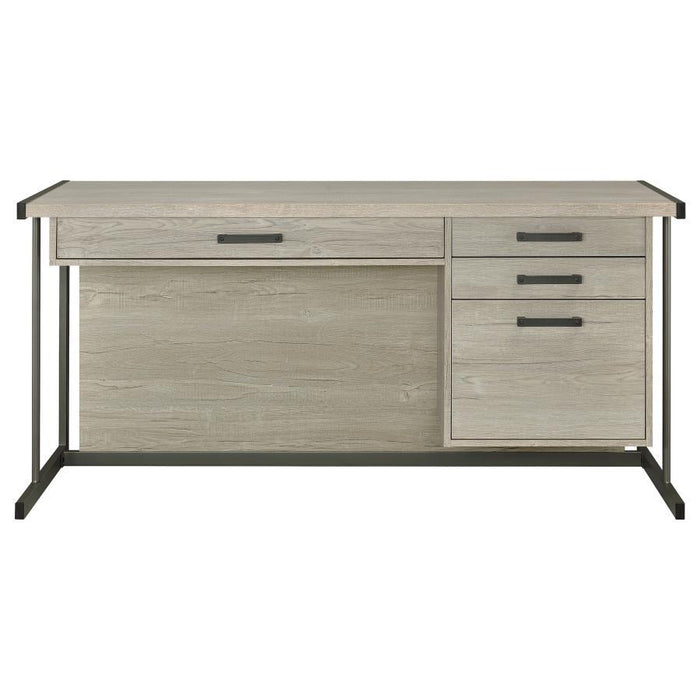 Loomis - 4-Drawer Computer Desk - Whitewashed Gray - Premium Computer Desks from CoasterEssence - Just $439! Shop now at Furniture Wholesale Plus  We are the best furniture store in Nashville, Hendersonville, Goodlettsville, Madison, Antioch, Mount Juliet, Lebanon, Gallatin, Springfield, Murfreesboro, Franklin, Brentwood