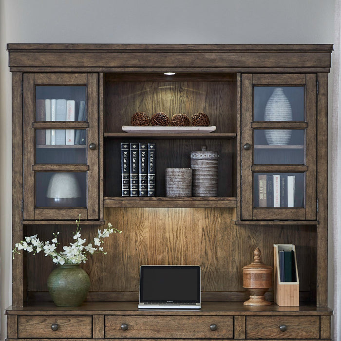 Carolina Park - Credenza Hutch - Amber Brown – Hutches by Liberty Furniture at Furniture Wholesale Plus , Nashville furniture store