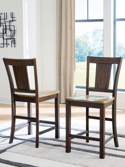 Rylandeen - Barstool (Set of 2) - Light Brown / Dark Brown – Stool Sets by Signature Design by Ashley® at Furniture Wholesale Plus , Nashville furniture store