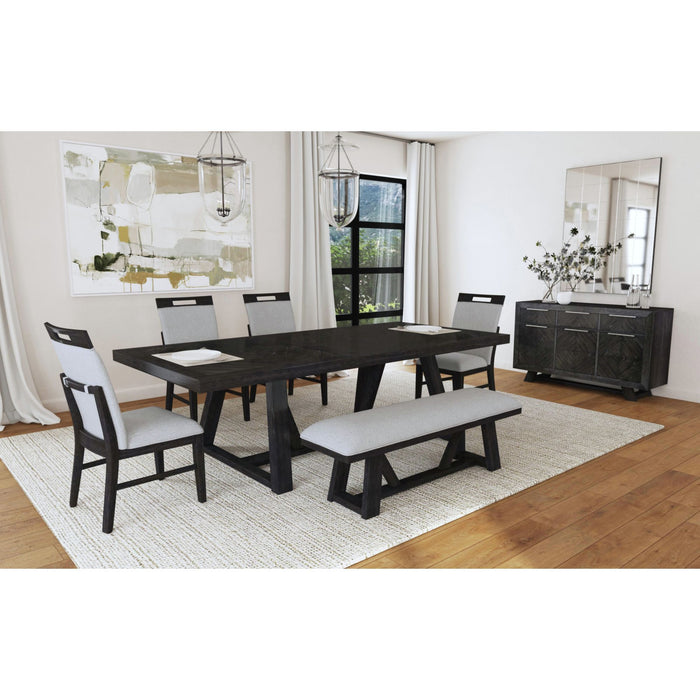 Transcend - Dining Bench - Charcoal / Light Gray – Upholstered Benches by Elements International at Furniture Wholesale Plus , Nashville furniture store
