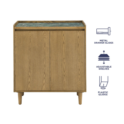 Novato - Bar Cabinet With Sintered Stone Inlay Top - Light Brown – Wine Cabinets by Steve Silver Furniture at Furniture Wholesale Plus , Nashville furniture store