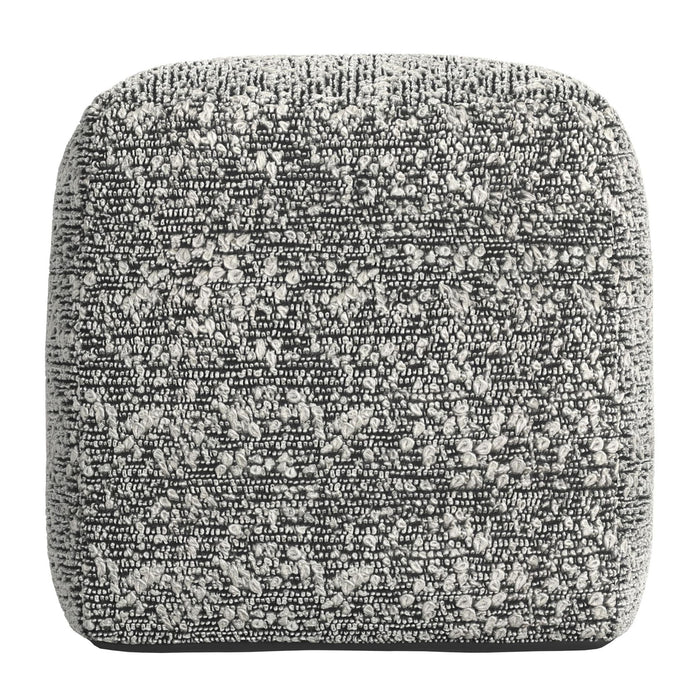 Nahara - Boucle Woven Square Pouf - Black – Accent Poufs by Steve Silver Furniture at Furniture Wholesale Plus , Nashville furniture store