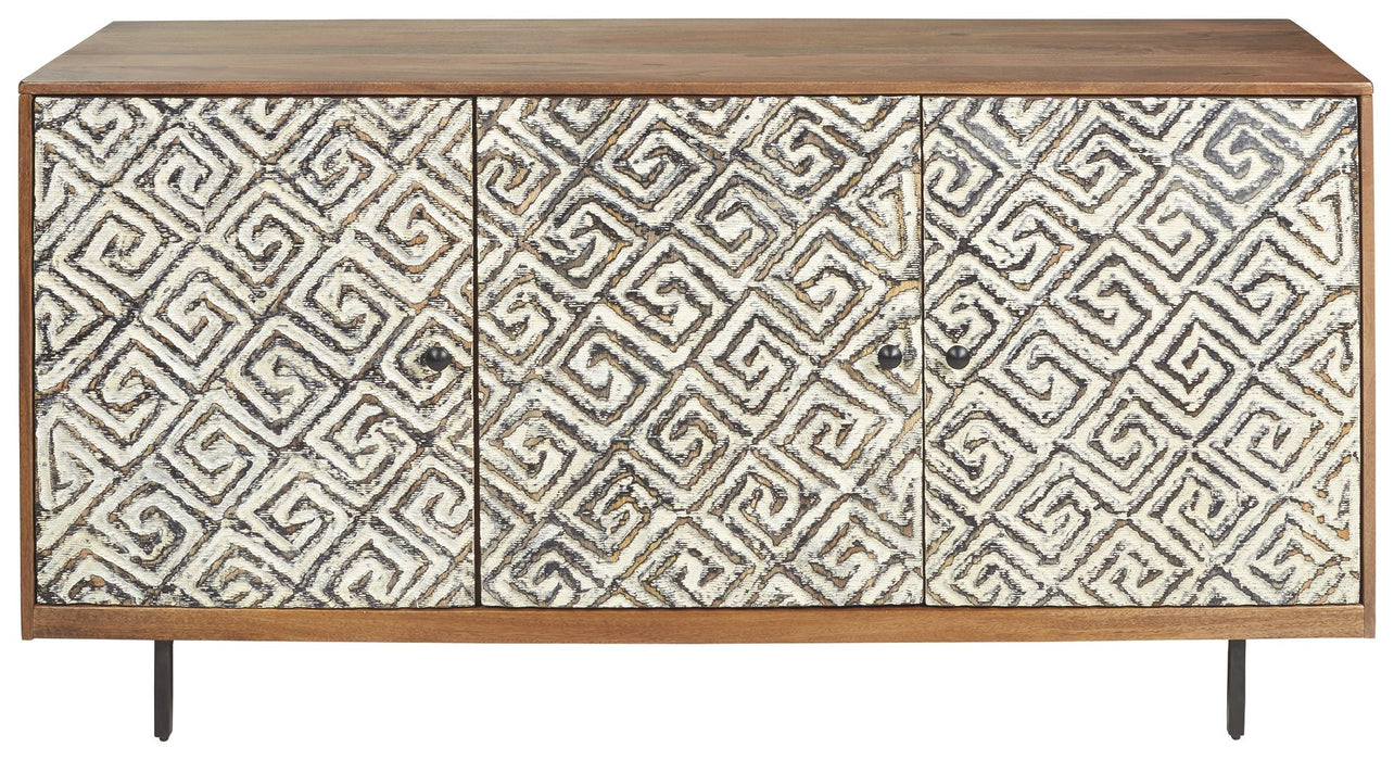 Kerrings - Accent Cabinet - Brown / Black / White – Accent Cabinets by Signature Design by Ashley® at Furniture Wholesale Plus , Nashville furniture store