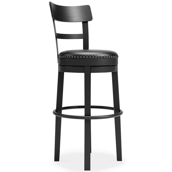 Valebeck -  Tall Upholstered Swivel Barstool - Premium Bar Height (28"-30") from Signature Design by Ashley® - Just $208! Shop now at Furniture Wholesale Plus  We are the best furniture store in Nashville, Hendersonville, Goodlettsville, Madison, Antioch, Mount Juliet, Lebanon, Gallatin, Springfield, Murfreesboro, Franklin, Brentwood