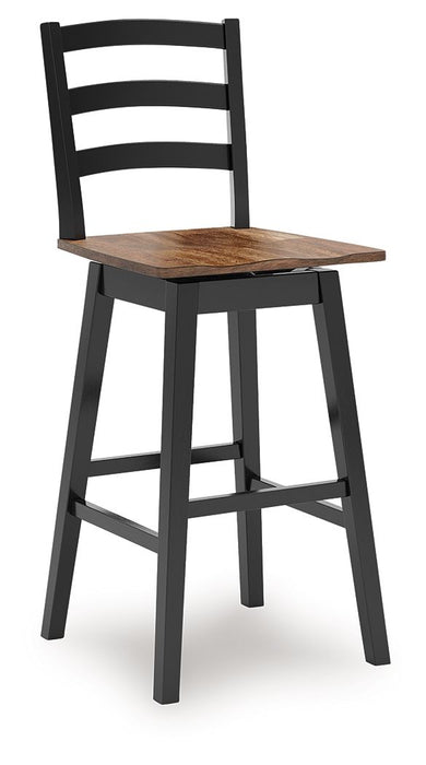 Wildenauer - Tall Swivel Barstool (Set of 2) - Brown / Black – Stool Sets by Signature Design by Ashley® at Furniture Wholesale Plus , Nashville furniture store