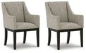 Burkhaus - Dining UPH Arm Chair (Set of 2) - Beige / Dark Brown – Chair Sets by Signature Design by Ashley® at Furniture Wholesale Plus , Nashville furniture store