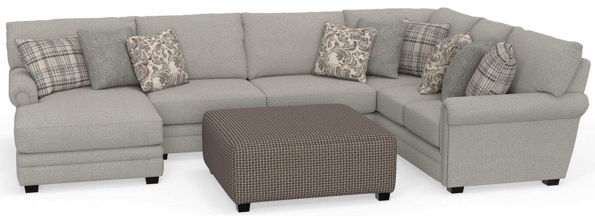 Livingston - Sectional With Comfort Coil Seating, 40" Cocktail Ottoman And Accent Pillows Included – 2 Piece Living Room Sets by Jackson at Furniture Wholesale Plus , Nashville furniture store