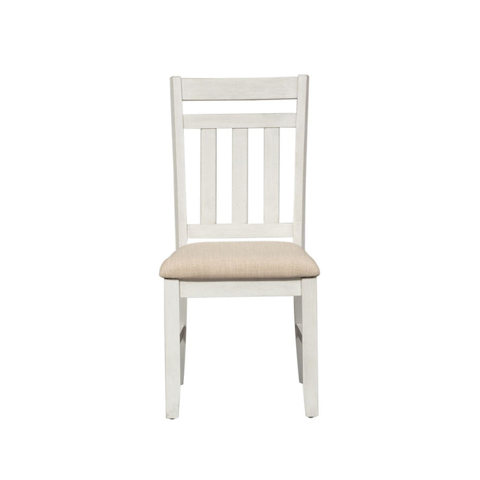 Summerville - Slat Back Side Chair - Soft White Wash / Wirebrushed Gray – Side Chairs by Liberty Furniture at Furniture Wholesale Plus , Nashville furniture store