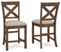 Moriville - Upholstered Barstool (Set of 2) - Beige – Stool Sets by Signature Design by Ashley® at Furniture Wholesale Plus , Nashville furniture store