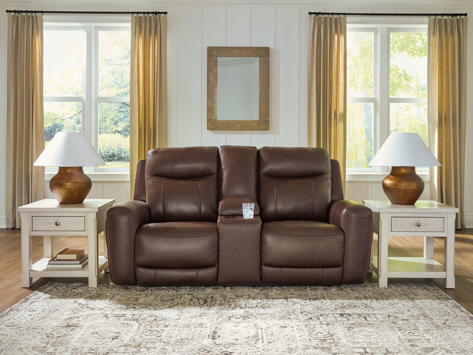 Gravier - Power Reclining Loveseat With Console / Adjustable Headrest - Cordova – Reclining Loveseats by Benchcraft® at Furniture Wholesale Plus , Nashville furniture store