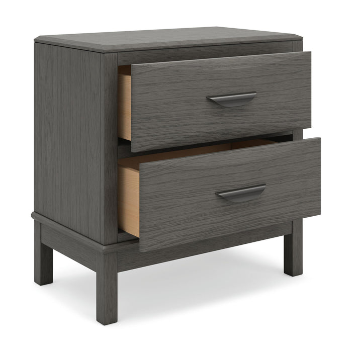 Mazing - Two Drawer Night Stand - Gray – Accent Nightstands by Signature Design by Ashley® at Furniture Wholesale Plus , Nashville furniture store