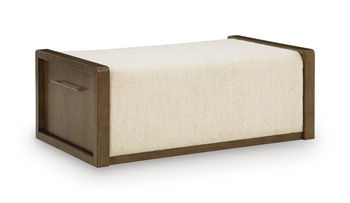 Marxmore - Upholstered Ottoman With Storage - Brown – Storage Ottomans by Signature Design by Ashley® at Furniture Wholesale Plus , Nashville furniture store