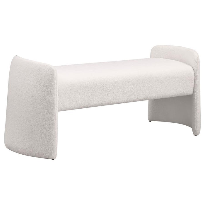 Peoria - Velvet Upholstered Accent Bench - Ivory – Upholstered Benches by Coaster Fine Furniture at Furniture Wholesale Plus , Nashville furniture store