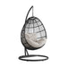 Playa - Swing Egg Chair With Base And Pillar - Dark Gray / Beige – Patio Swings by Elements International at Furniture Wholesale Plus , Nashville furniture store