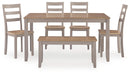 Harperfeld - Dining Room Table Set (Set of 6) - Natural / Gray – 6 Piece Dining Room Sets by Signature Design by Ashley® at Furniture Wholesale Plus , Nashville furniture store