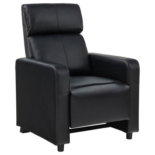 Toohey - Upholstered Home Theater Push Back Recliner - Black - Premium Reclining Chairs from CoasterEveryday - Just $399! Shop now at Furniture Wholesale Plus  We are the best furniture store in Nashville, Hendersonville, Goodlettsville, Madison, Antioch, Mount Juliet, Lebanon, Gallatin, Springfield, Murfreesboro, Franklin, Brentwood