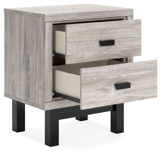 Vessalli - Black / Gray - Two Drawer Nightstand - Premium Accent Nightstands from Signature Design by Ashley® - Just $248! Shop now at Furniture Wholesale Plus  We are the best furniture store in Nashville, Hendersonville, Goodlettsville, Madison, Antioch, Mount Juliet, Lebanon, Gallatin, Springfield, Murfreesboro, Franklin, Brentwood