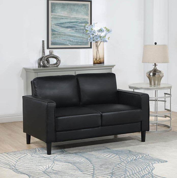 Ruth - Upholstered Track Arm Loveseat – Stationary Loveseats by Coaster Fine Furniture at Furniture Wholesale Plus , Nashville furniture store