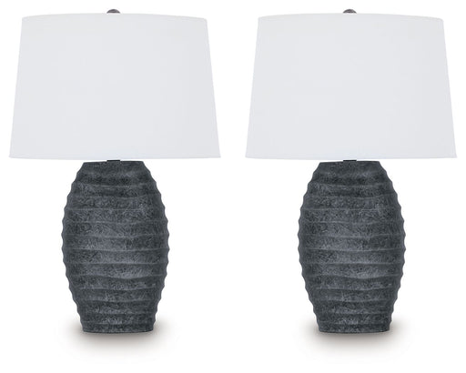 Caronick - Poly Table Lamp (Set of 2) - Antique Silver Finish – Table Lamps by Signature Design by Ashley® at Furniture Wholesale Plus , Nashville furniture store