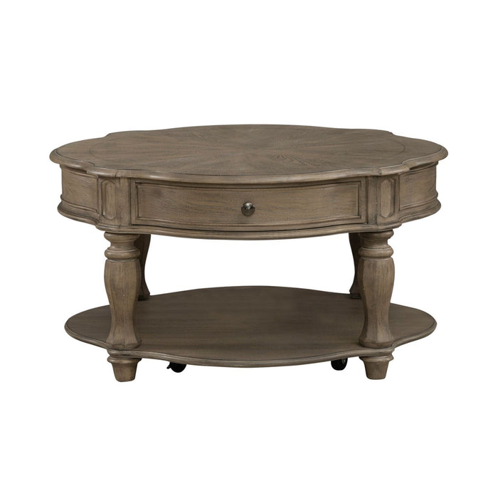 Magnolia Manor - Round Cocktail Table – Cocktail Tables by Liberty Furniture at Furniture Wholesale Plus , Nashville furniture store