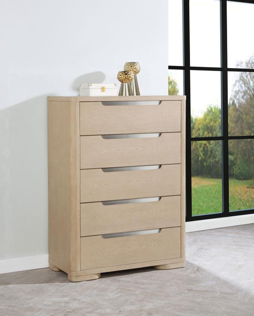 Ladera - 5-Drawer Bedroom Chest Of Drawers - Light Elm – Accent Chests by Coaster Fine Furniture at Furniture Wholesale Plus , Nashville furniture store