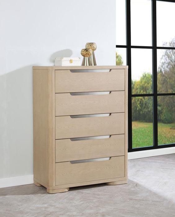 Ladera - 5-Drawer Bedroom Chest Of Drawers - Light Elm – Accent Chests by Coaster Fine Furniture at Furniture Wholesale Plus , Nashville furniture store