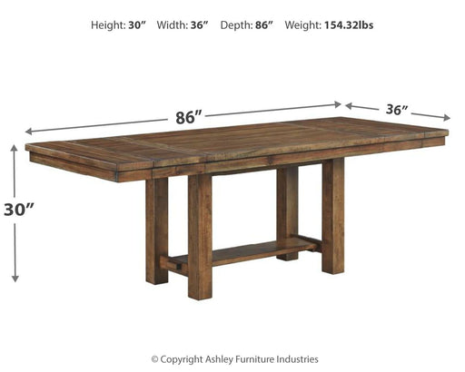 Moriville - Rectangular Dining Room Extension Table - Grayish Brown – Dining Tables with Extensions by Signature Design by Ashley® at Furniture Wholesale Plus , Nashville furniture store