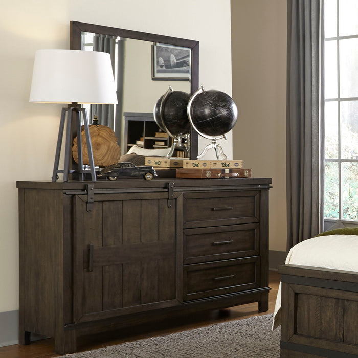 Thornwood Hills - 3 Drawers Dresser & Mirror - Rock Beaten Brown – Dresser & Mirror by Liberty Furniture at Furniture Wholesale Plus , Nashville furniture store