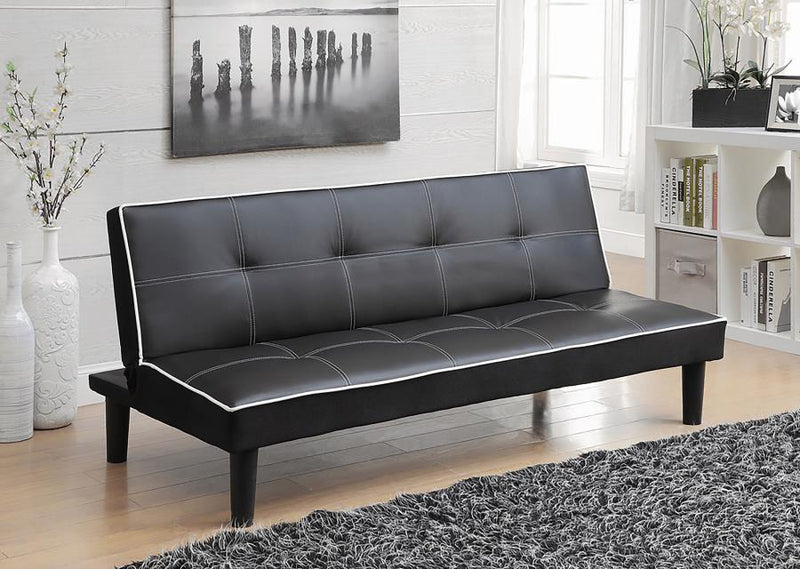 Katrina - Upholstered Tufted Convertible Sofa Bed - Black – Futon Sofas by CoasterEveryday at Furniture Wholesale Plus , Nashville furniture store