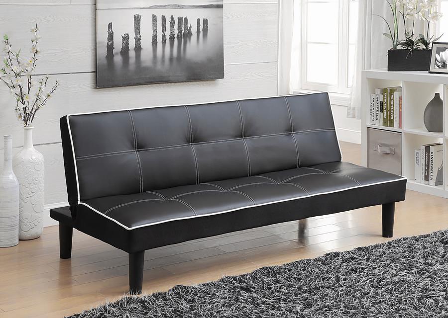 Katrina - Upholstered Tufted Convertible Sofa Bed - Black – Futon Sofas by CoasterEveryday at Furniture Wholesale Plus , Nashville furniture store